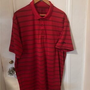 Callaway Red and Black Striped Polo Shirt